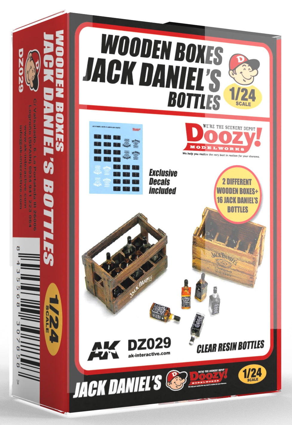 DOOZY! 1/24 WOODEN BOXES JACK DANIEL'S BOTTLES