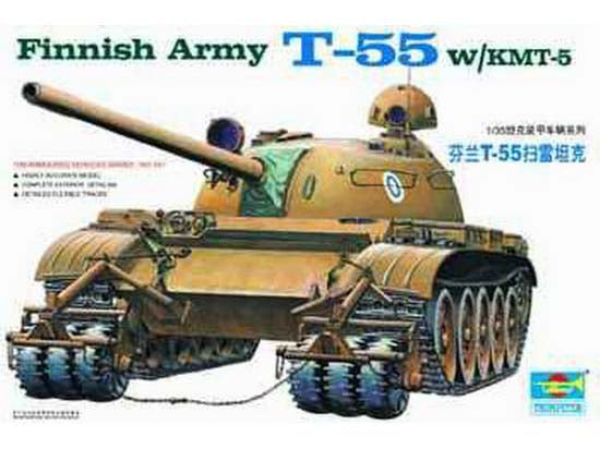 1/35 Finnischer Panzer T-55 mit Minenraumer