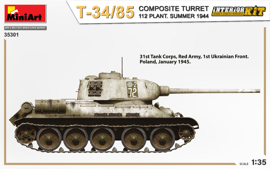 1/35  T-34/85 Composite Turret 112 Plant. Summer 1944 Inter. Kit