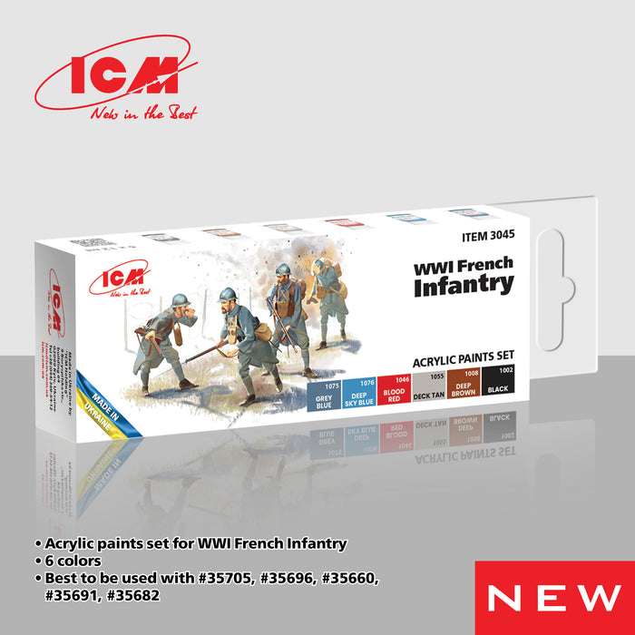 ACRYLIC SETS WWI French infantry   (6 bottles x 12 ml)