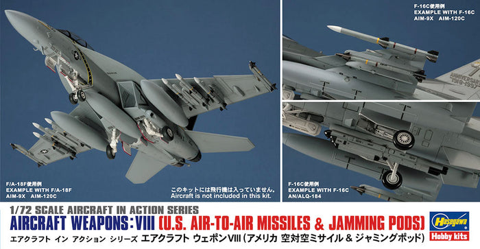 1/72 AIRCRAFT WEAPOMS: VIII (U.S AIR/AIR MISSILES   JAMMING PODS) HA3511