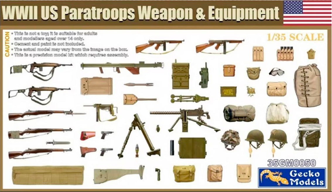 1/35 WWII US Paratroops Weapon & Equipment