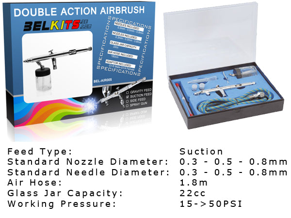 Set Aerografo ad Aspirazione Doppia Azione