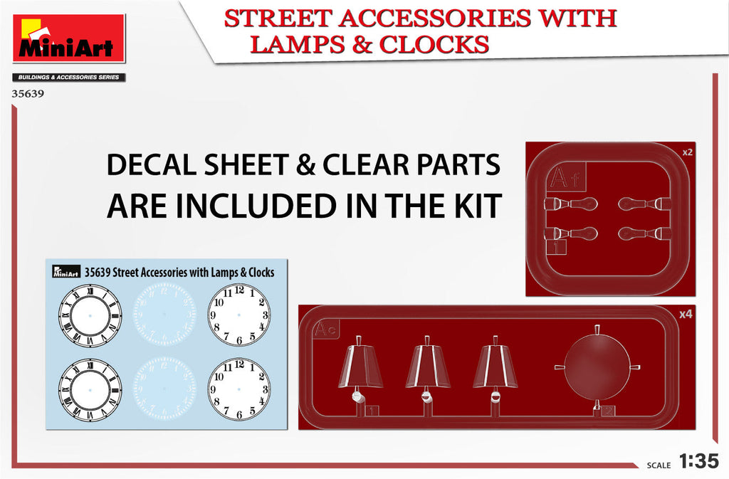 1/35 Street Accessories with Lamps & Clocks