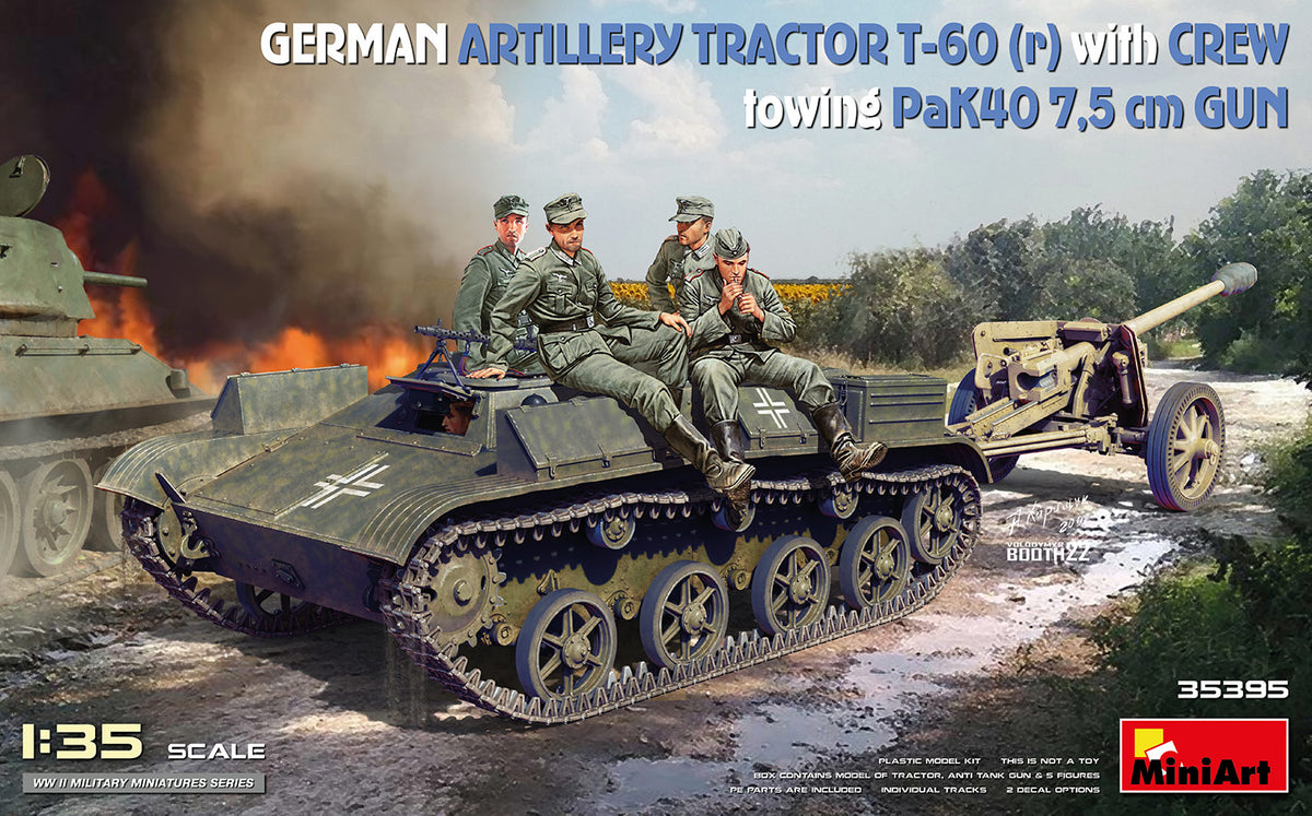1/35 German Artillery Tractor T-60 (r) w/PaK40 Gun & Crew
