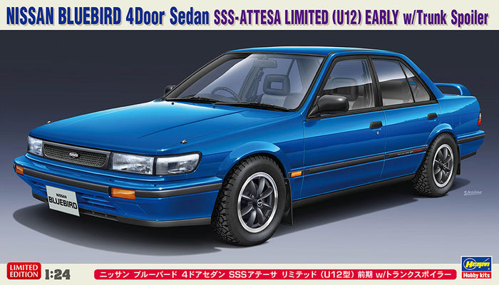 1/24 Nissan Bluebird 4Door Sedan SSS-Attesa Limited (U12) Early with Trunk Spoiler