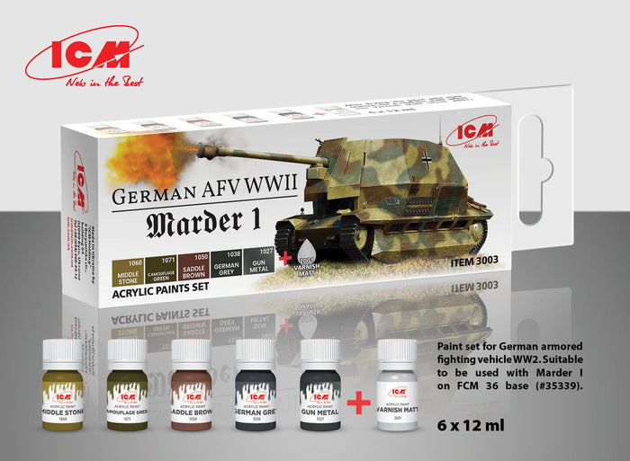 ACRYLIC SETS German AFV WW2 (Marder I) (6 bottles x 12 ml)