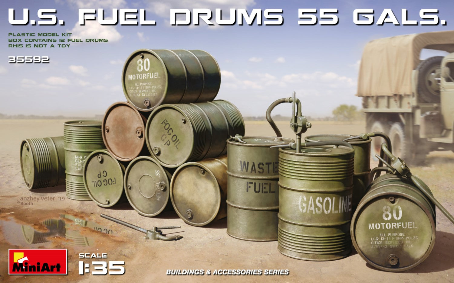 1/35 U.S. Fuel Drums (55 Gals.)