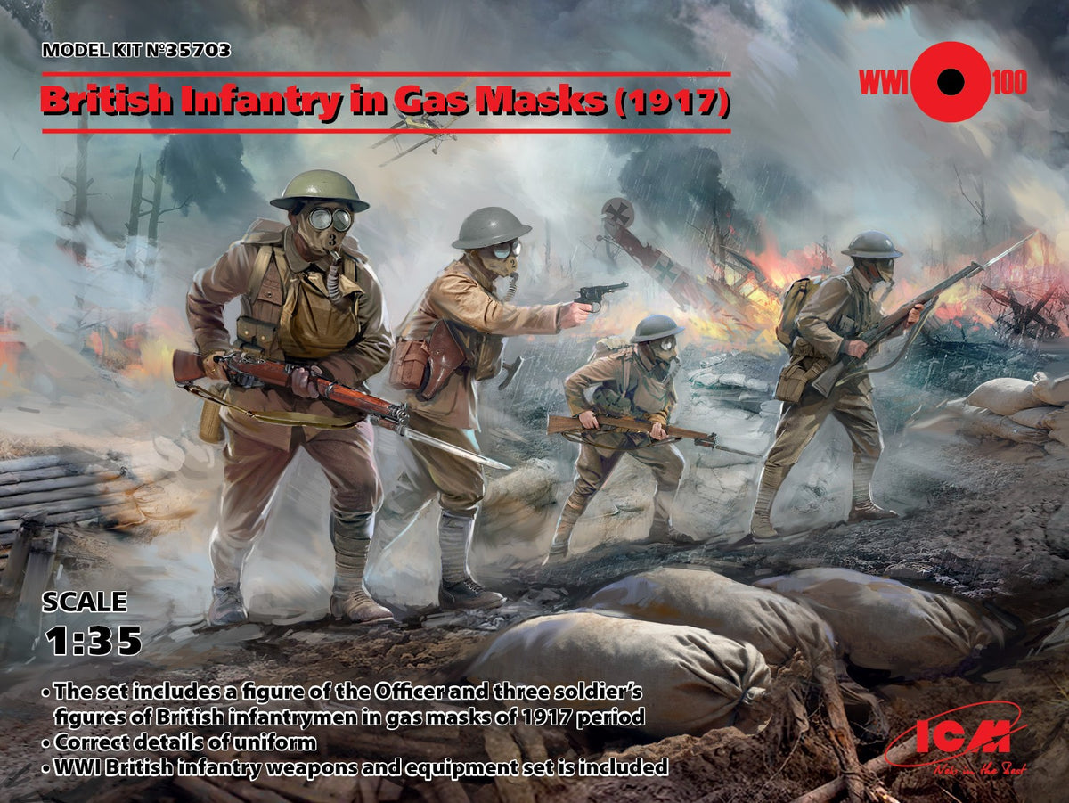 1/35 British Infantry in Gas Masks 19174 figures