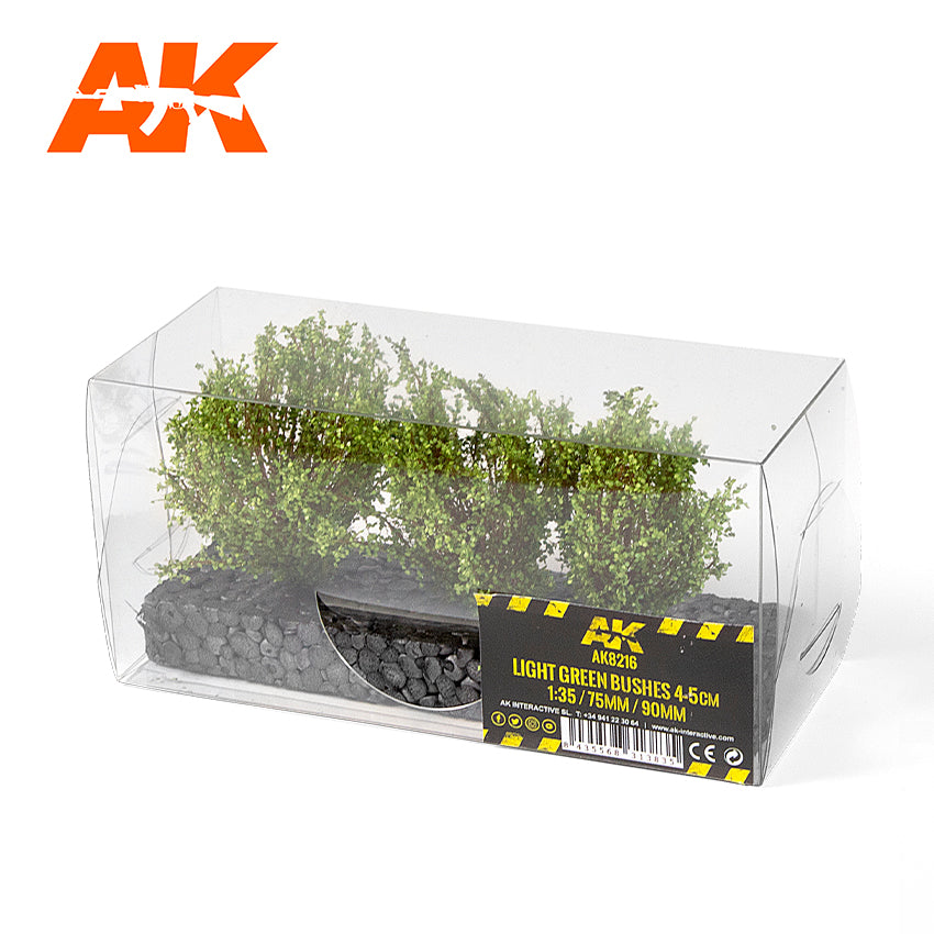 Light Green Bushes 4-6cm -1:35 / 75 mm / 90 mm
