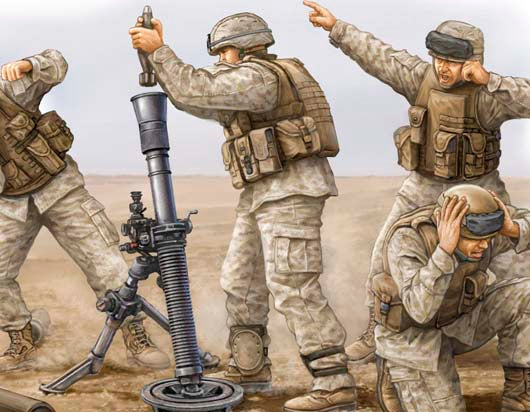 1/35 Modern U.S. Marine M252 Team