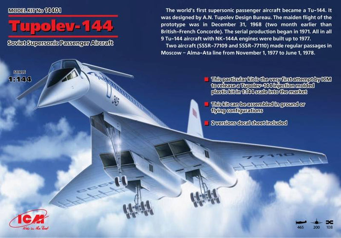 1/144 Tupolev-144 Soviet Supersonic Passenger