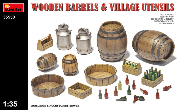 1/35 Wooden Barrels & Village Utensils