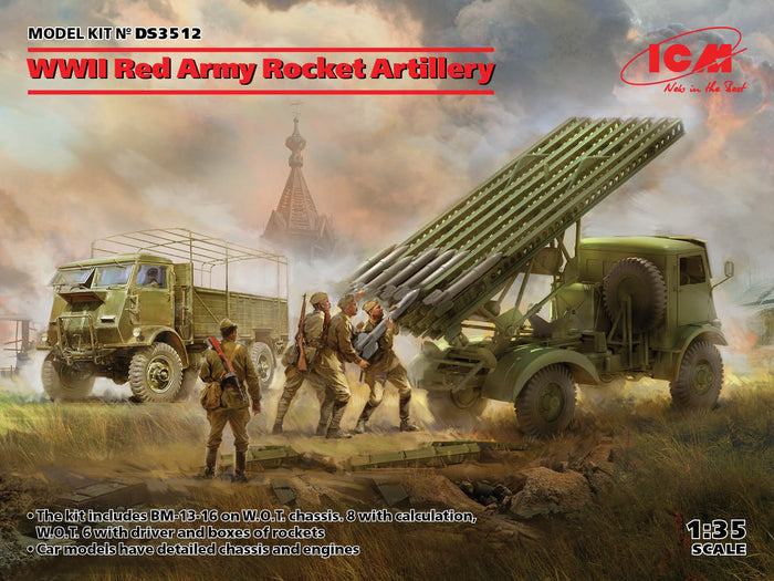 1/35 WWII Red Army Rocket Artillery (BM-13-16 on W.O.T. 8 chassis, Model W.O.T. 6, WWII Soviet BM-13-16 MLRS Vehicle Crew, RKKA Drivers (1943-1945))