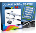 Set con 2 Aerografi a Doppia Azione con tutti gli accessori (1 ad Aspirazione ed 1 a Gravità)
