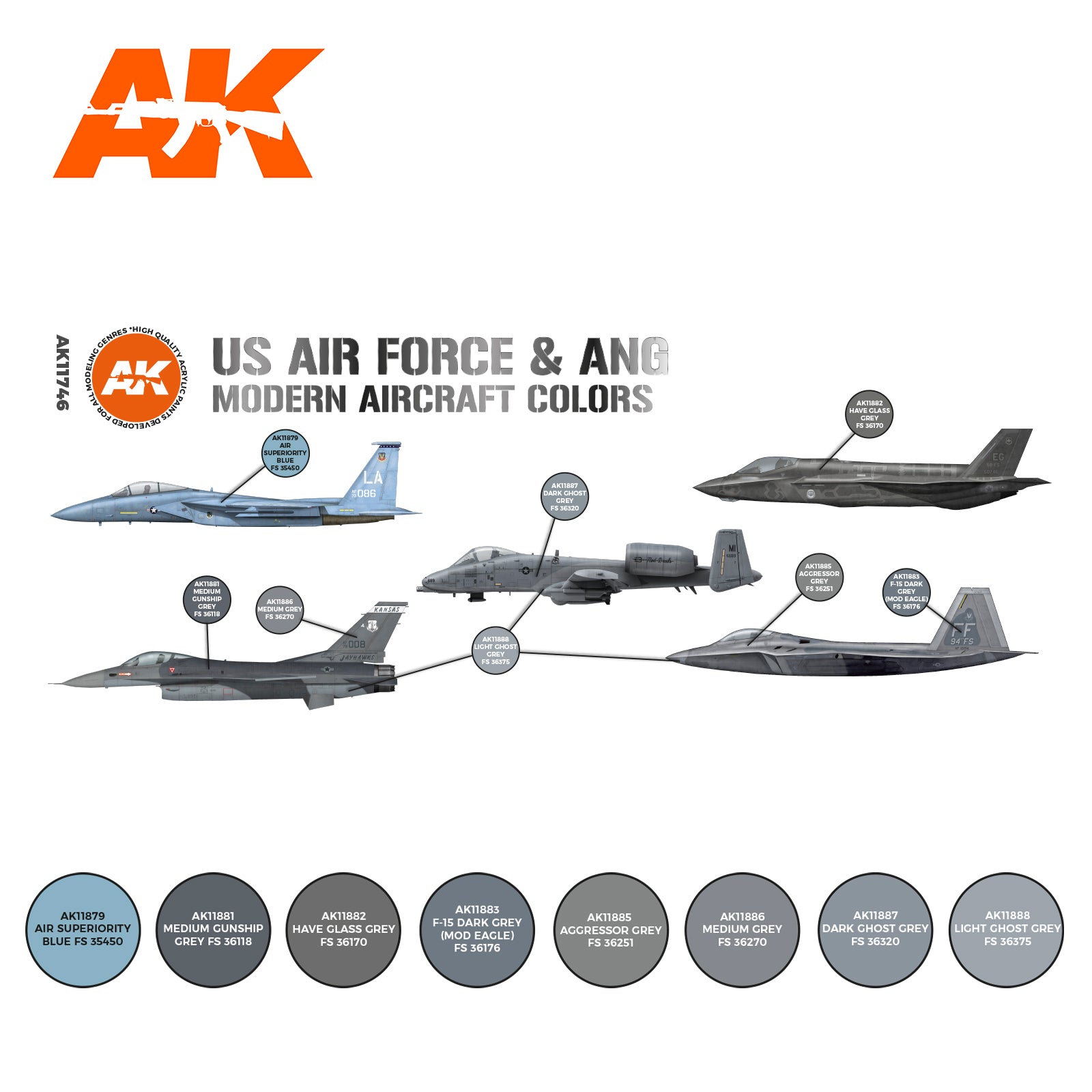 US Air Force & ANG Modern Aircraft Colors SET 3G