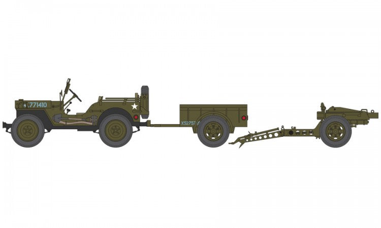 1/72 Willys Jeep, Trailer & 6PDR Gun