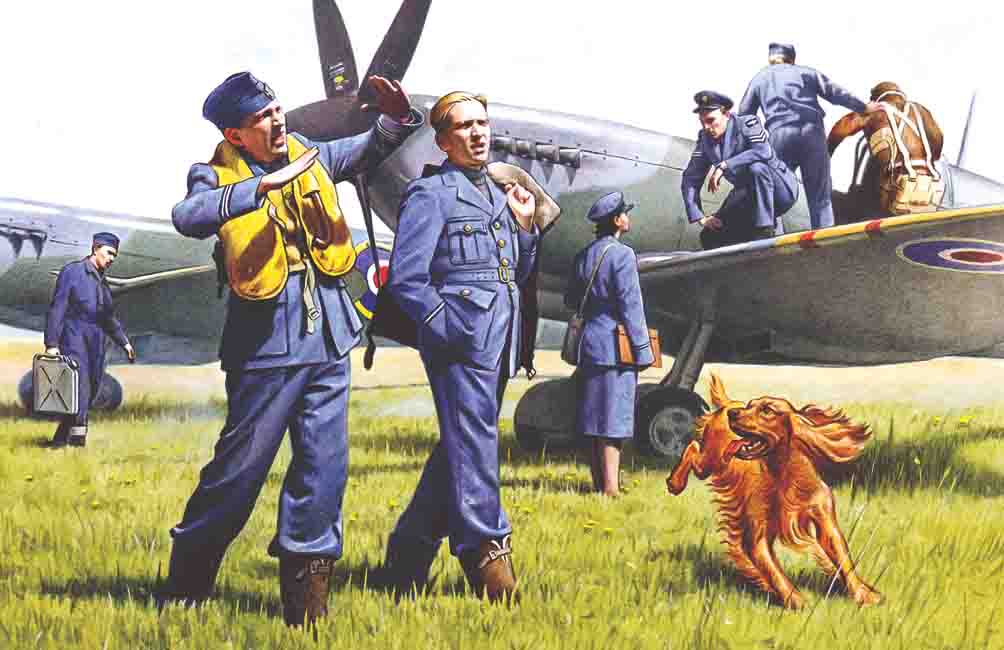 1/48 RAF Pilots and Ground Personnel 1939-19457 figures - 3 pilots 3 mec