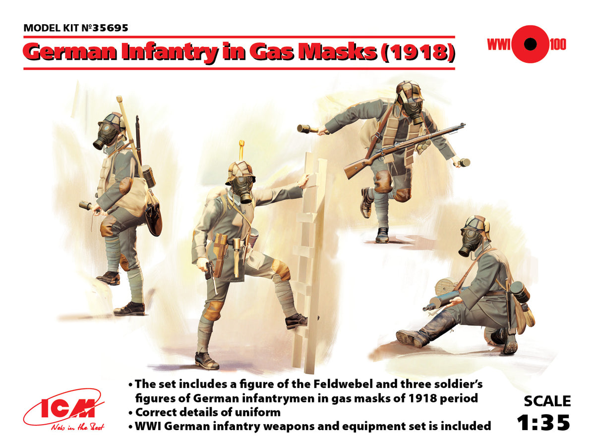 1/35 German Infantry in Gas Masks 19184 figures