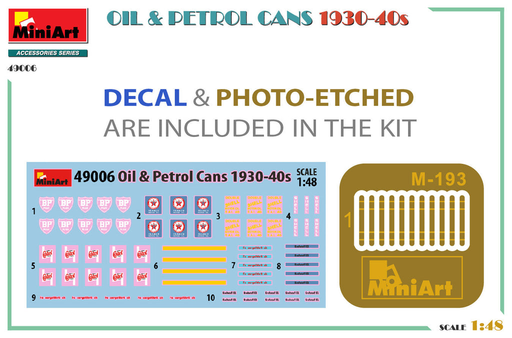 1/48 Oil & Petrol Cans 1930-40s