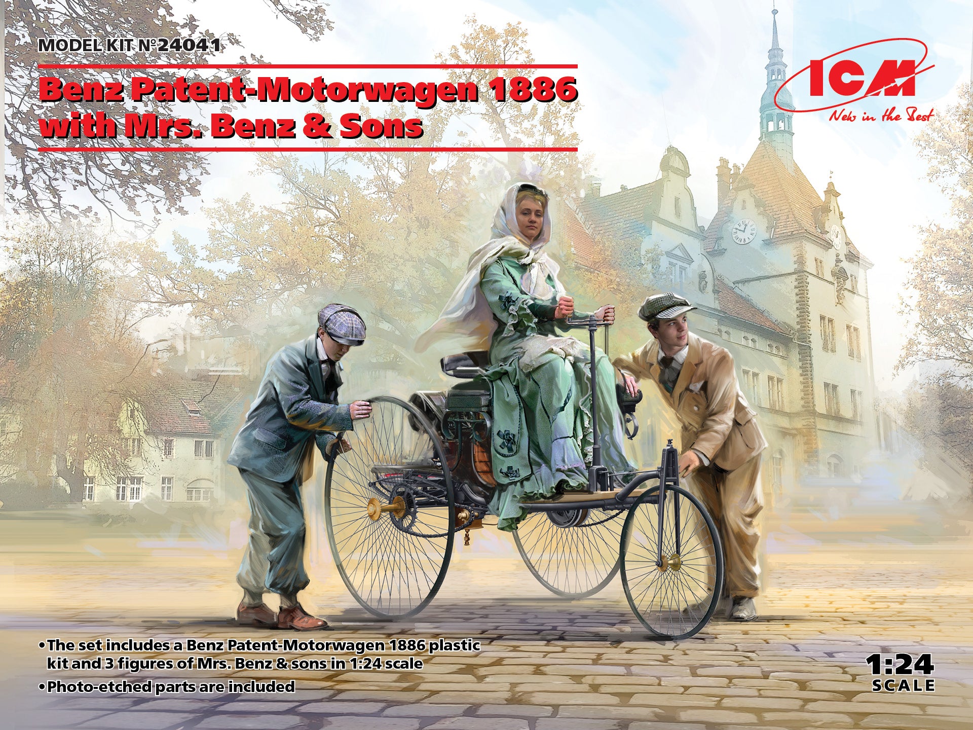 1/24 Benz Patent-Motorwagen 1886 with Mrs. Benz & Sons
