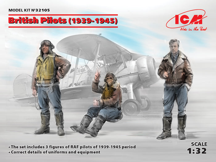 1/32 British Pilots (1939-1945) (3 figures)