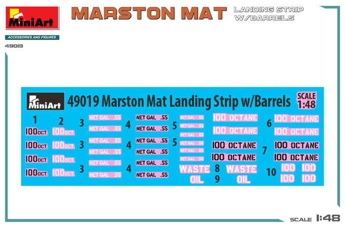 1/48 Marston Mat Landing Strip with Barrels