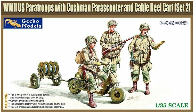 1/35 M53 Scooter Cushman with RL-35 Cable Reel Cart Mod.1944 & US Paratroops. (Set 2)