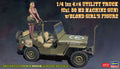 1/24 1/4 ton 4x4 Utility Truck (Cal.50 M2 Machine Gun) with Blonde Girl Figure