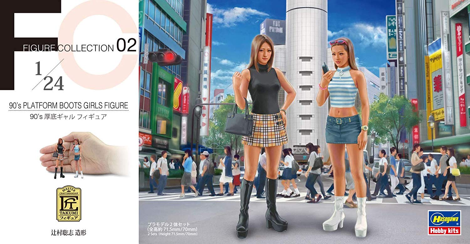 1/24 platform boots girls, 2 Figuren