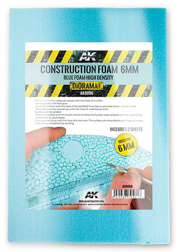 Construction Foam 6mm - Blue Foam 195x295 mm (2 Sheets)