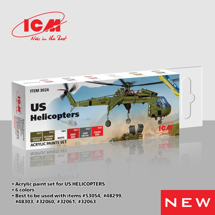 ACRYLIC SETS US Helicopters (6 bottles x 12 ml)