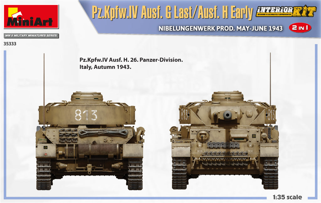 1/35 Pz.Kpfw.IV Ausf. G-Last/H-Early Nibelungenw. 2in1 Interior Kit