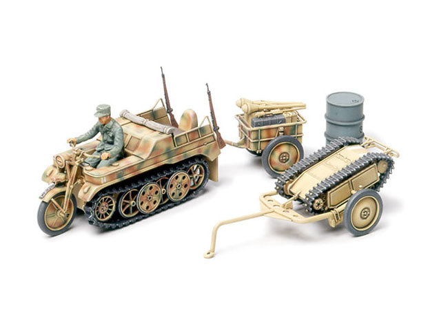 1/48 Kettenkraftrad w/Infantry CArt & Goliath Demolition Vehicle