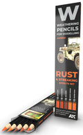 Watercolor Pencil Set Rust and Streaking