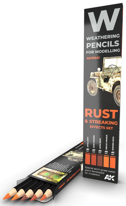 Watercolor Pencil Set Rust and Streaking