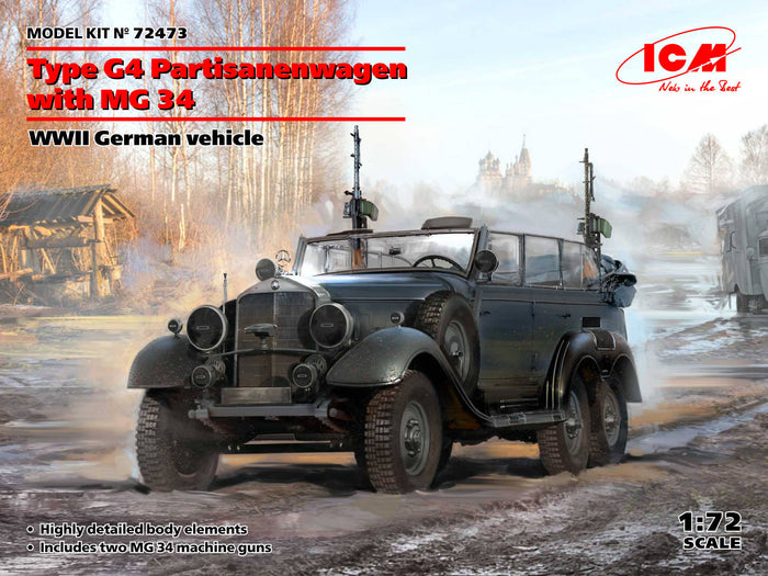 1/72 Type G4 Partisanenwagen with MG 34 WWII German vehicle