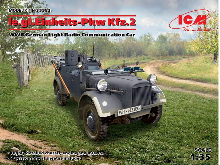 1/35 le.gl.Einheitz-Pkw Kfz.2 WWII German Light Radio Communication Car