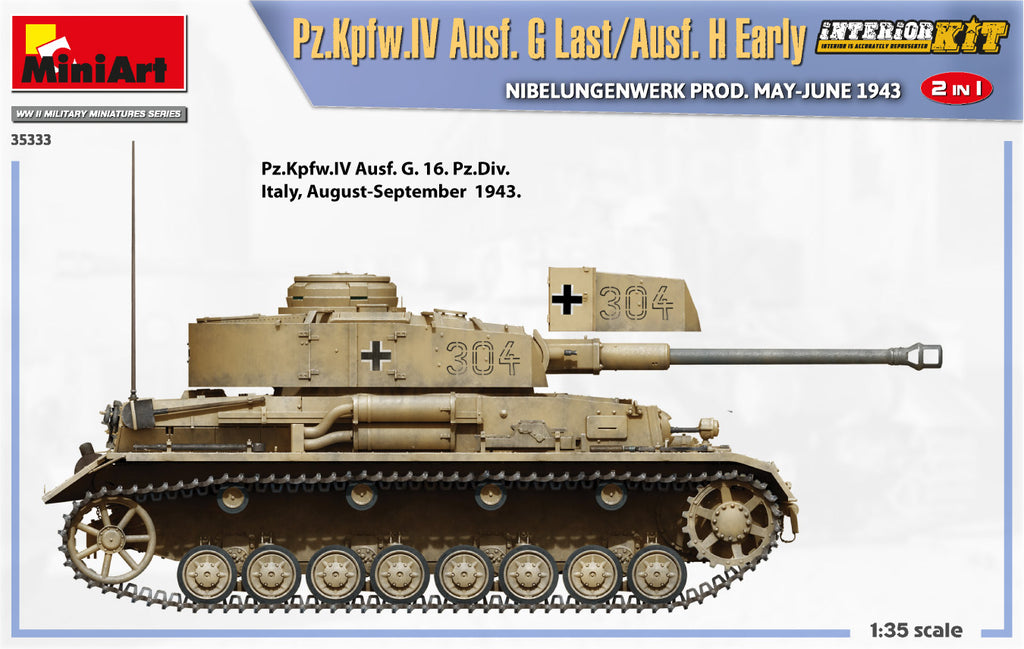 1/35 Pz.Kpfw.IV Ausf. G-Last/H-Early Nibelungenw. 2in1 Interior Kit
