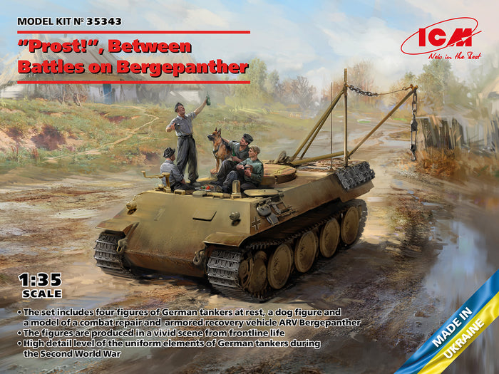 1/35 Prost! Between Battles on Bergepanther WWII German Tankmen with Ber