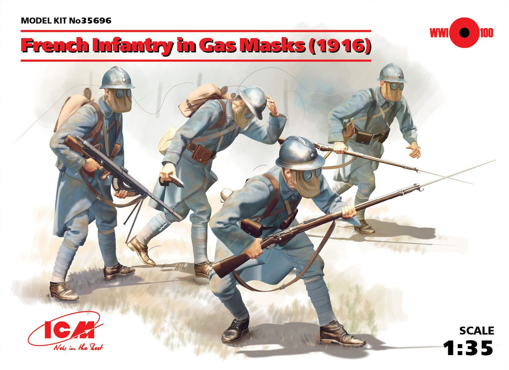 1/35 French Infantry in Gas Masks 19184 figures