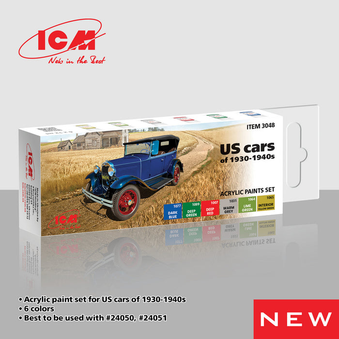 ACRYLIC SETS US cars of 1930-1940s    (6 bottles x 12 ml)