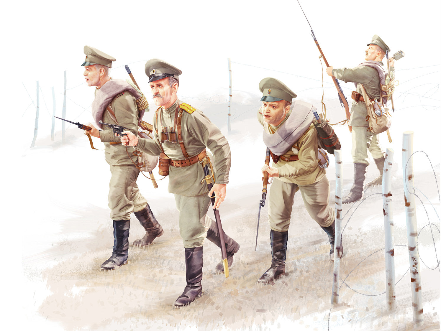 1/35 WWI Russian Infantry (4 figures)