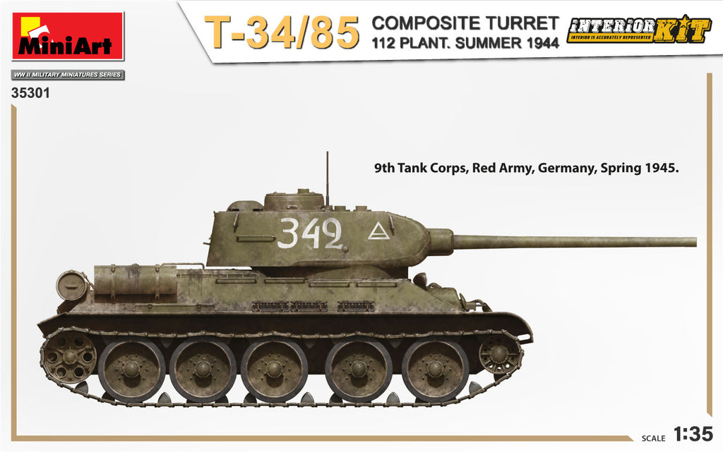 1/35  T-34/85 Composite Turret 112 Plant. Summer 1944 Inter. Kit
