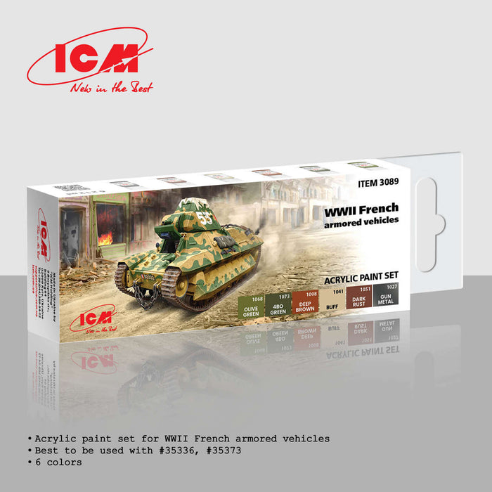 ACRYLIC SETS WWII French armored vehicles  (6 bottles x 12 ml)