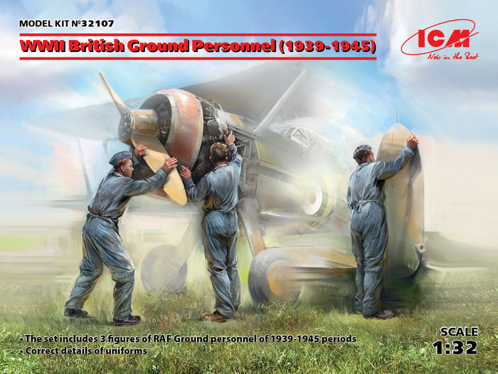 1/32 WWII British Ground Personnel 1939-19453 figures