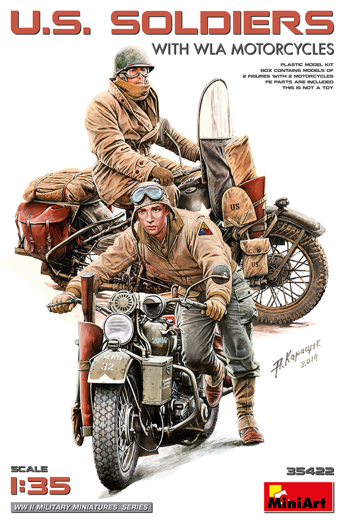 1/35 U.S. Soldiers with WLA Motorcycles