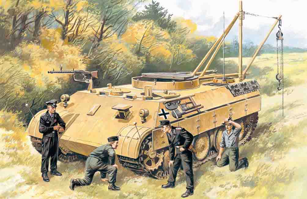 1/35 Bergepanther with German Tank Crew (4 figures)