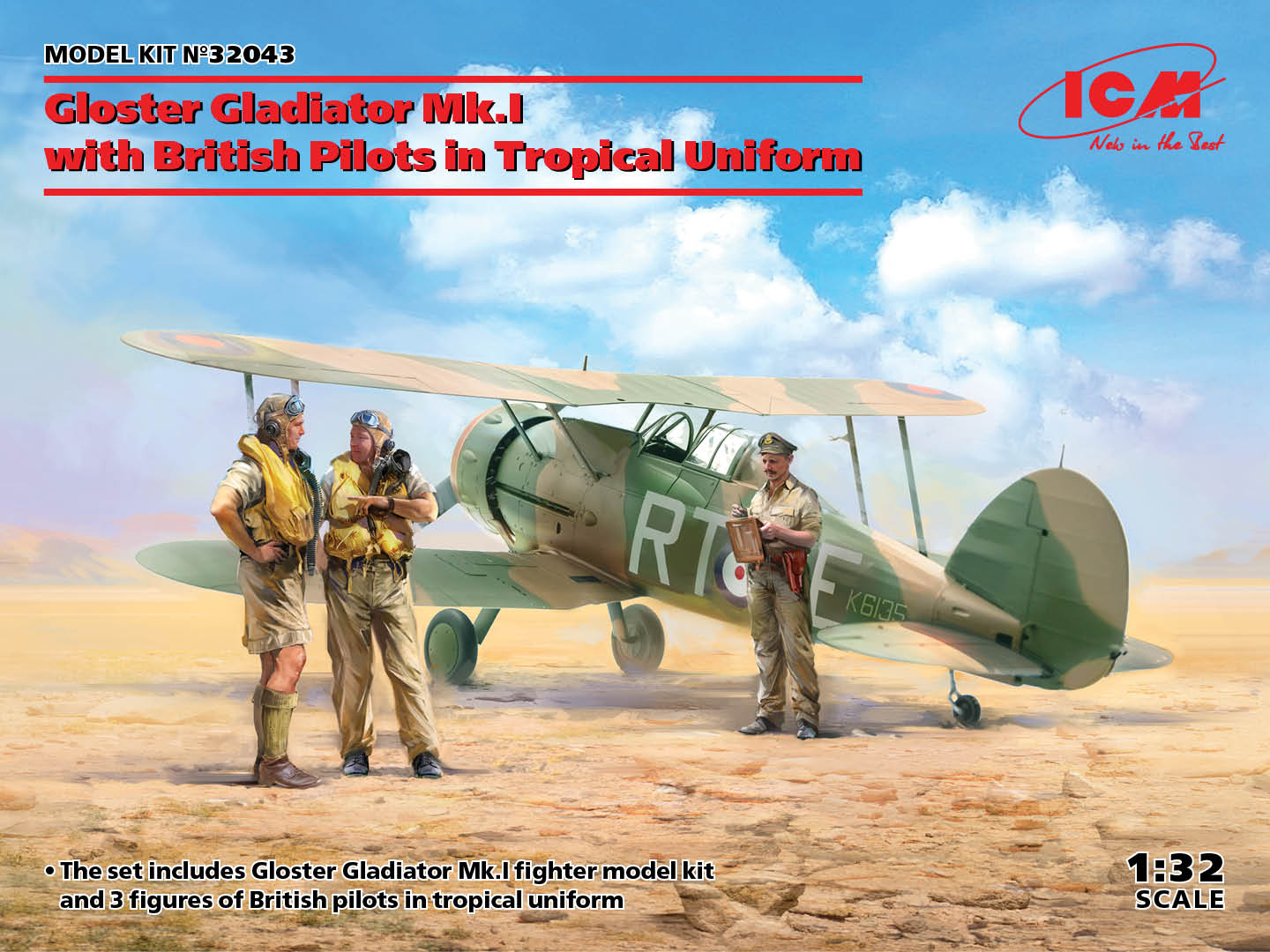 1/32 Gloster Gladiator Mk.I with British Pilots in Tropical Uniform