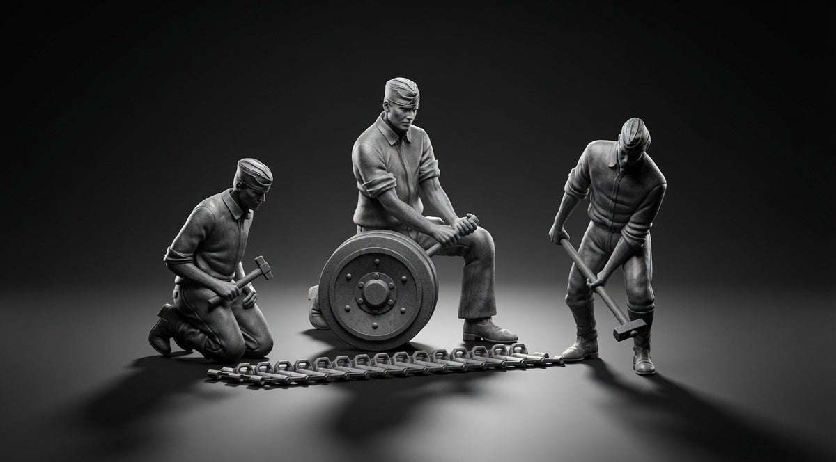 Squadra di Manutenzione Panzer / Carristi Tedeschi al Lavoro, WWII 1939–45